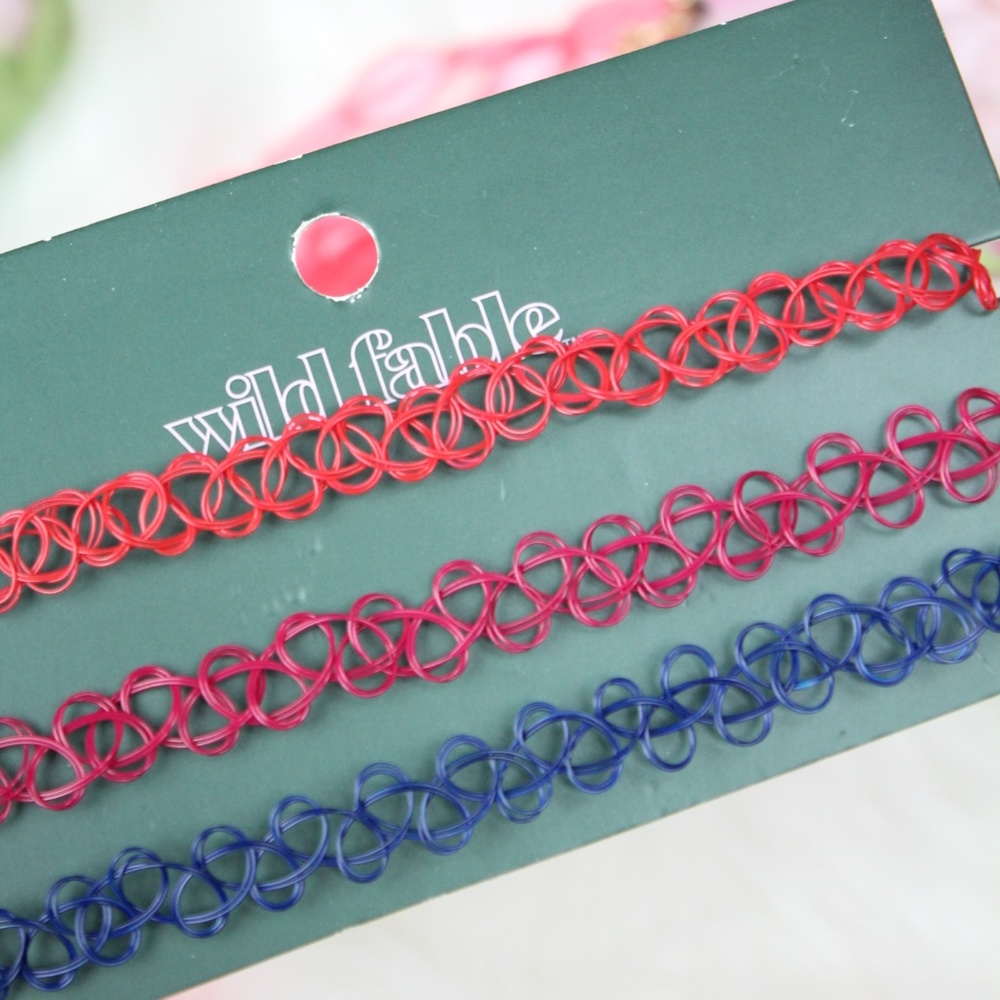 Necklace, 3 chockers , and hoop earrings NWT - Picture 5 of 7